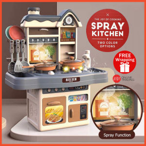 Smoke Spray Mist Electrical Kitchen Fun Cooking Toy Pretend Playset Water Tap Mainan Masak