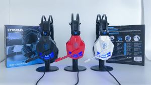 Tai nghe chơi game SY850MV kết nối có dây bằng cổng AUX 3.5mm thiết kế gaming kèm theo đèn led với âm thanh sống động