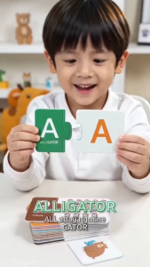 NIKO Letter Matching Game Alphabet Flash Cards for Kids Early Educational Toy Montessori Preschool Learning Cards for Toddlers Boys Girls Gifts