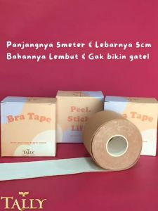 Tape Bra TALLY / Insvisible Boob Tape 1 Roll 5m / Perekat Payudara / Pengganti Bra 1Kotak=1 Roll