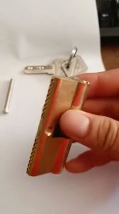 [Củ AG] Lõi Khoá AG mạ vàng 70x32mm kèm 3 chìa khoá - Củ Khoá AG