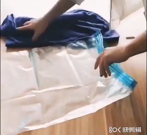 Vacuum Storage Bag Hand Roll Vacuum Travel Storage Organizer Vacuum Compressed Space Saving Bag Transparent