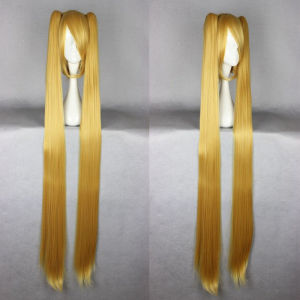 HAIRJOY Synthetic Hair Long Straight Green Cosplay Wig with 2 Clips in ponytails Vocaloid Hatsune Miku Costume Wig
