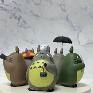 Bandai | Anime Miyazaki Hayao Series Totoro Figure Mini Statue Cute Toys Room Ornaments PVC Figures Toy Kawaii Gift Collecctibles