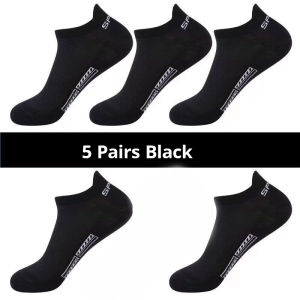 5/10/20 Pairs Of Mens Summer Thin Mesh Breathable Mens Polyester Sports Socks Sweat Absorbing Short Socks