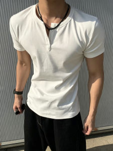 LIUBU | Henley Neck Fitted T-Shirt