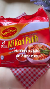 (Agromas) White Curry Noodles 105g x 4 Packs / Authentic Malaysian Curry Flavour / Instant Noodles / Product of Malaysia