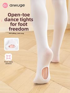aiwuge | Ballet Dance Tights with Holes Girls Silk Stockings