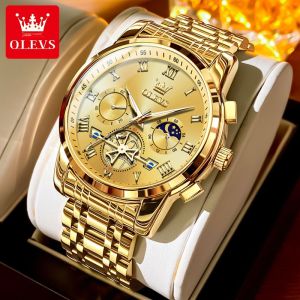 OLEVS | Đồng Hồ Đa Chức Năng Skeleton Quartz Nam Được Chứng Nhận Thụy Sĩ
