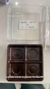 Mika Puding Mini Sekat 4 + Tutup / Tray Mochi Mooncake Box Kotak Isi 4 Kue