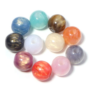 12 16 20 mm Imitation Natural Stone Round Resin Beads Clouds Effect DIY Jewelry Making Bracelet Necklace Handicraft Accessories