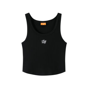 Summer New Simple Color U-neck Comfortable and Versatile Womens Ribbed Tank Top