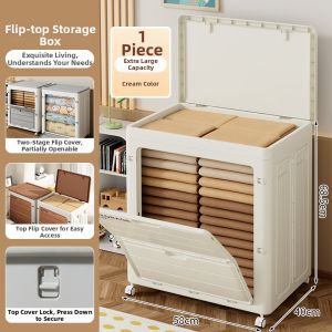 ASCOR | Large Capacity Folding Organizer with Wheels for Clothes and Toys