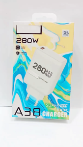 Batok Kepala Casan HP For OPP A38 280W Fast Charger Batok Adapter USB-A Support Fast Charging