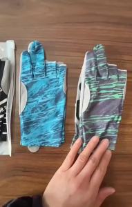 Summer Ice Silk Sunscreen Fishing Gloves for Men and Women Three Finger Outdoor Cycling Fitness Training Luya Sports Breathable