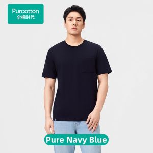 Purcotton | Cool Feel Knit Round Neck Water Shine Cotton T-Shirt Summer