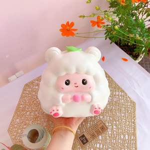 (20x18x18cm) 🧶 Cừu Ôm Cục Bông - Mã SP 041 heo đất Cừu chiếc lá chất thạch cao Có video cận cảnh chất liệu