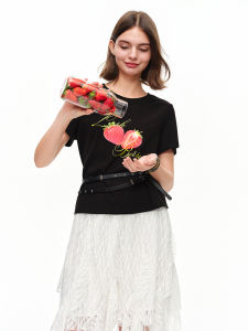 DUSHU | Colorful Fruits Printed Slim Fit T-shirts
