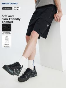 Navigare | Black Loose Mens Casual Shorts Five-Inch