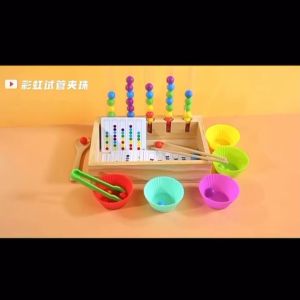 Childrens Puzzle Beads Toys Color Sorting Wooden Clip Beads Matching Toys Montessori Kids Early Development Toy