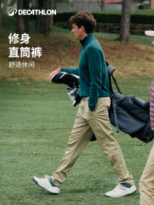 Quần Dài Thể Thao Decathlon Thoải Mái Cho Nam Mùa Hè Quần Golf Quần Dài Ống Đứng Co Giãn Cotton Polyester Quần Dài Thường Ngày