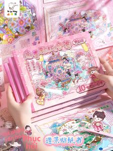 KABAXIONG | Sách Dán Sticker DIY Hình Cartoon Lịch Sử Dễ Thương cho Giáo Dục Trẻ Em