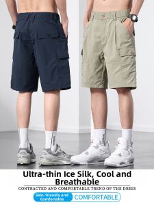 Icy Silk Workwear Shorts For Men Summer Thin New Loose Casual
