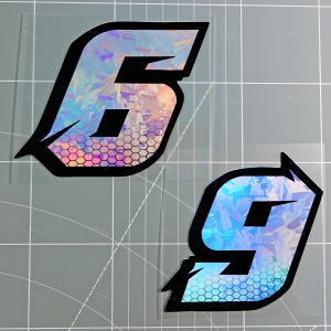 1PC Arabic Numerals Honeycomb Colorful Carbon Motorcycle Stickers Waterproof for DIY Motorbike Helmet Front Fairing Vinyl Decals