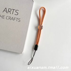 Creative Ethnic Style Short Nylon Woven Mobile Phone Lanyard Adjustable Anti-Fall Wrist Strap Keychain USB Flash Drive Pendant Trendy Womens Model