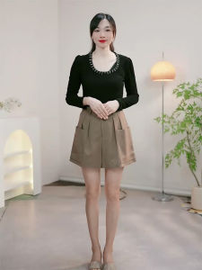 Fall Casual Pants Womens Short Style Commute Fashion Natural Waist Regular Thickness Non-Fleece Short Length Other Fabric