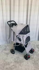 Cross-Border Hot Selling Lightweight Folding  Stroller Easy Installation Dog Walking Cart Outdoor Small Dog Cat Trolley