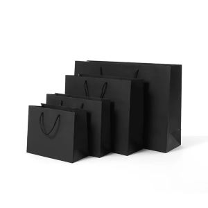 Horizontal Vertical Blank Kraft Paper Bag Black Candy Bags Wedding Favors Gift Package Birthday Party Decoration Takeaway Bags