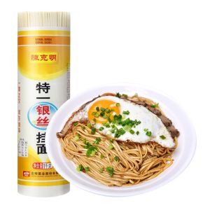 Handmade Silver Thread Corn Noodles with Mushroom And Egg Flavor by Chen Ke Ming 1000g*2 Packs Wheat Flour Made in China
