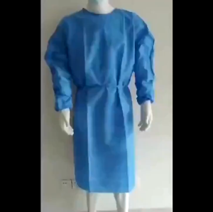 A10 pieces Isolation Gown Suit Blue WaterProof Disposable PPE Bunnysuit Non Woven - Blue(25gsm