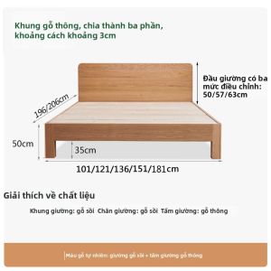 ZHUSHANGZHIJIA | Giường Gỗ Nguyên Miếng Phong Cách Tối Giản Cho Không Gian Nhỏ