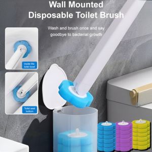 Clean Hands Disposable Toilet Brush Set: Anti-Bacterial & Odor-Free No Dead Ends Cleaning