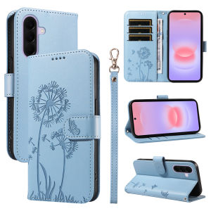 szhaiyu | Leather Wallet Flip Case for Samsung Galaxy A17 A27 A37 A57 A56 A36 A26 A16 A55 A35 A25 A15 A54 Dandelion Embossed Design