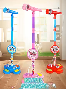ของเล่นไมโครโฟนสําหรับเด็ก ไฟ 5 สี ไมโครโฟนแบบตั้งพื้น ไมโครโฟนสําหรับเด็กชายและเด็กหญิง เล่นเพลง ของเล่น