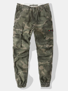 XIAXIANG | Quần Cargo Co Dãn Hoa Văn Camo Retro