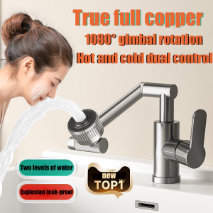 SUS304 Kran Fleksibel 1080 Dingin 2 Jenis Mode Air Wastafel Rocker Dapur Keran Air Panas Dingin Keran Putar