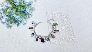 Bandai | Sci-Fi Space Adventure Cartoon Charm Bracelet Multi-Character Enamel Pendants Novelty Jewelry Gift for Teens And Movie Lovers