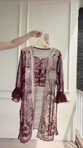 YESAYA Outer Brukat Atasan Tunik Muslim Wanita Full Bordir Outfit Kondangan 26712