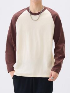 Sweatshirt Men's Long-Sleeve T-Shirt: Pure Cotton Fashion for Spring & Autumn