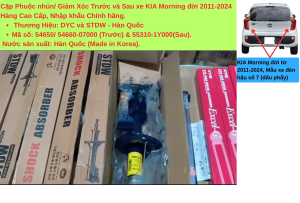 Cặp Phuộc Nhún (Giảm xóc) Trước và Sau Xe Kia Morning đời 2011-2024 Hàng Cao Cấp- Nhập Khẩu Chính hãng từ Hàn Quốc
