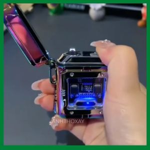 Quẹt Sạc Điện Plasma Vỏ Trong Suốt Tặng Kèm Hộp Qùa Tặng - Cáp Sạc USB Type-C