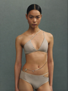 Theblender | Quần Jeans Hình Tam Giác Cắt Bên Hông Thấp Trung Bình