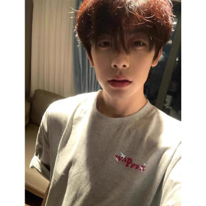 Oversize Cotton T-Shirt Mens Summer Loose Fit Printed Short Sleeve round Neck Classic Style Streetwear Casual Fashion