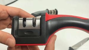【in stock】multifunction Knife Sharpener ABS+metal 4 Stage Home Handheld Portable Kitchen Professional 4-Stage Knife Sharpener Manual