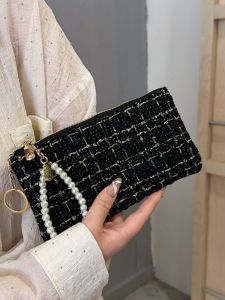 Short Womens Wallet Zipper Coin Purse Key Long Mobile Phone Lipstick Red Envelope Bag Fabric Material Korean Style Youth