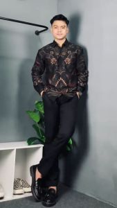 MENDUNG TANPO UDAN BAJU BATIK PRIA SLIMFIT MODERN & PREMIUM LENGAN PANJANG